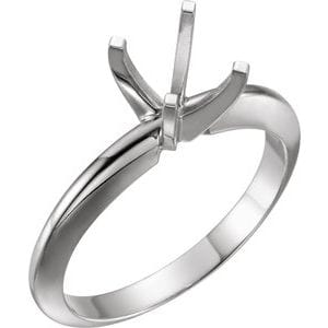 Rings Platinum 6.6-7.2 mm Round Heavy 4-Prong Solitaire Engagement Ring Mounting