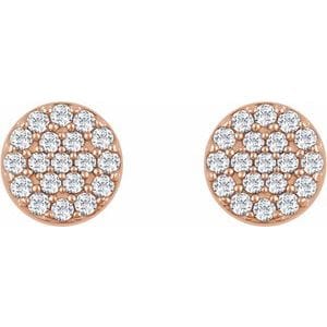 Earrings 14K Rose 1/3 CTW Natural Diamond Cluster Earrings