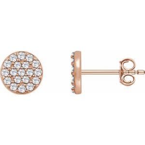 Earrings 14K Rose 1/3 CTW Natural Diamond Cluster Earrings