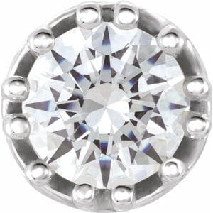 Settings Platinum 8 mm Round 8-Prong Split Earring Setting