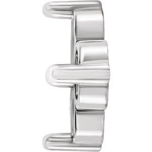 Settings 14K White 3.8 mm Round 2-Prong Three-Stone Earring Setting