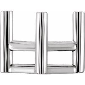 Settings 14K White 9 mm Triangle 3-Prong Basket Setting