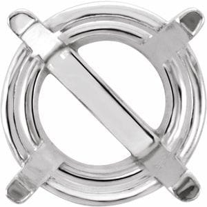 Settings Sterling Silver 7.5 mm Round 4-Prong Earring Setting