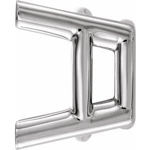 Settings 14K White 6.5x6.5 mm Cushion 4-Prong Earring Setting