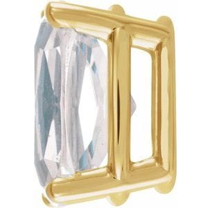 Settings 14K Yellow 7x5 mm Elongated Cushion 4-Prong Basket Earring Setting