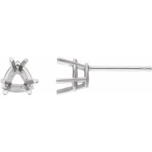Earrings 14K White 5.5 mm Trillion Light Earring Mounting