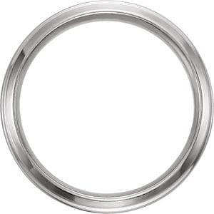 Rings 14K White 6 mm Grooved Band Size 5