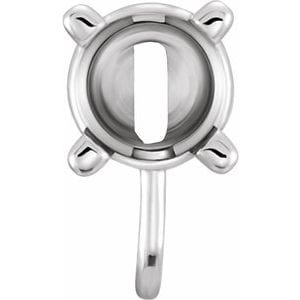 Settings 14K White 3.4 mm Round 4-Prong Earring Setting