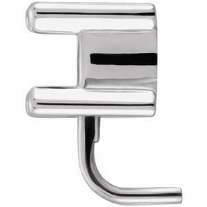Settings 14K White 3.4 mm Round 4-Prong Earring Setting