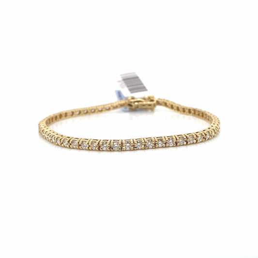 18K ROSE GOLD 1.03 CT TW NATURAL ROUND BRILLIANT DIAMOND PRONG SET BRACELET 7"