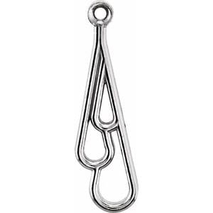 Earring Jackets 14K White 16x4.5 mm Freeform Earring Jackets