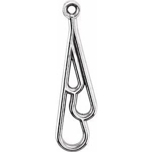 Earring Jackets 14K White 16x4.5 mm Freeform Earring Jackets
