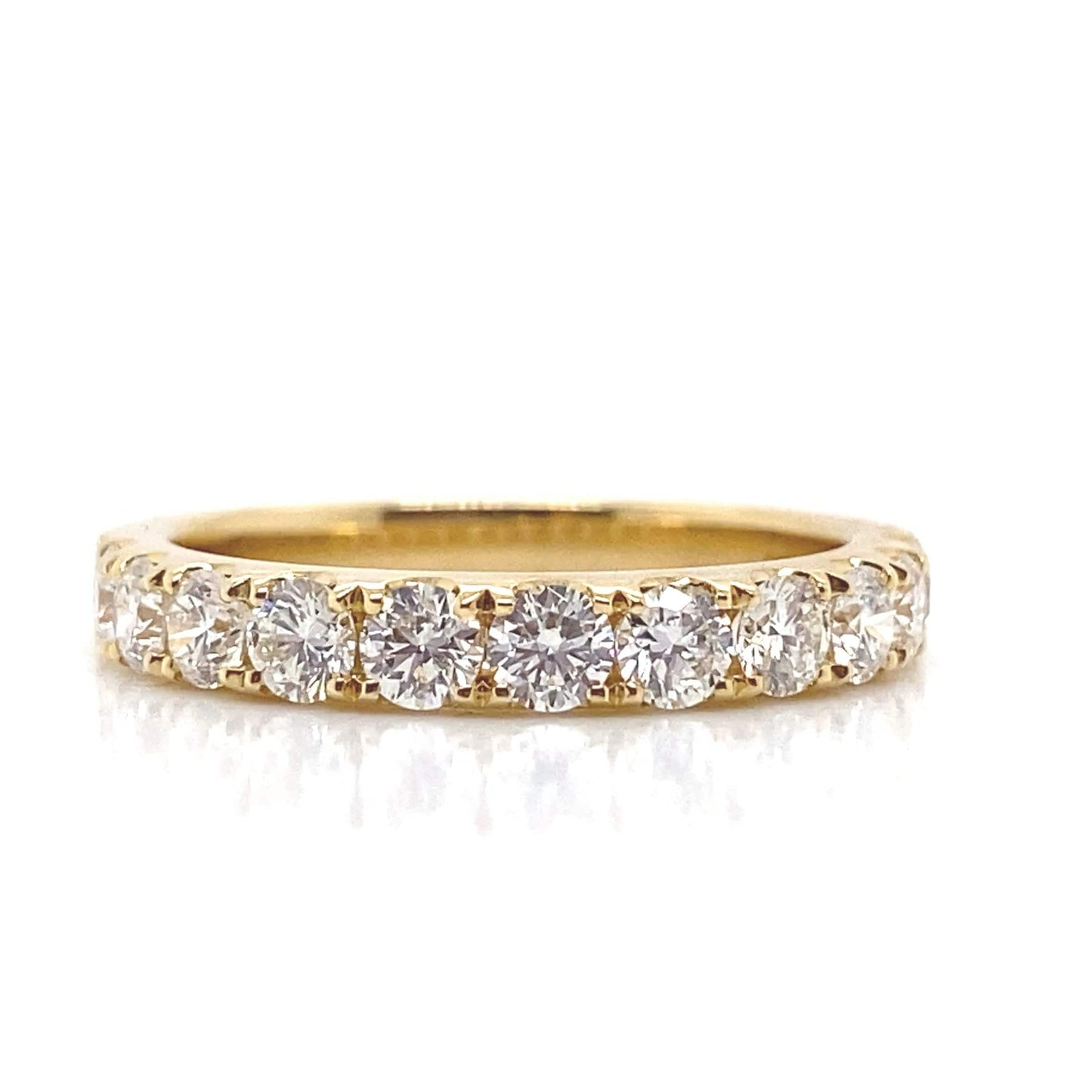 18KY .97CTW NATURAL RBC DIAMOND WEDDING BAND FRENCH-SET