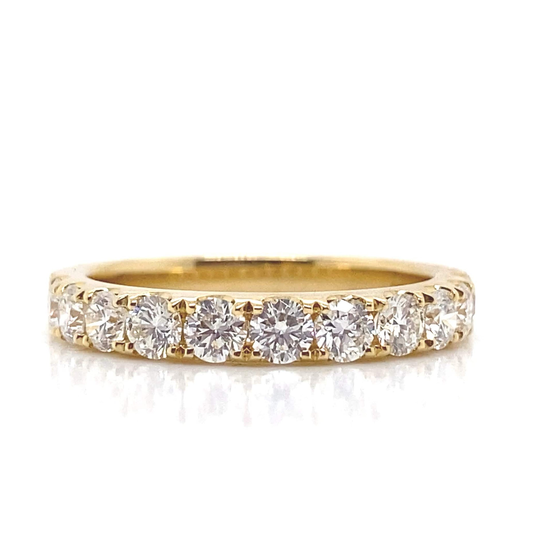 18KY .97CTW NATURAL RBC DIAMOND WEDDING BAND FRENCH-SET