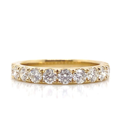 18KY .97CTW NATURAL RBC DIAMOND WEDDING BAND FRENCH-SET