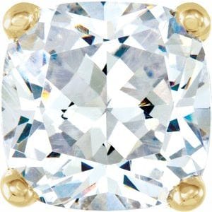 Settings 14K Yellow 6.5x6.5 mm Cushion 4-Prong Earring Setting