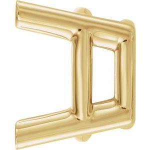 Settings 14K Yellow 6.5x6.5 mm Cushion 4-Prong Earring Setting