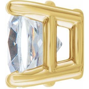 Settings 14K Yellow 6.5x6.5 mm Cushion 4-Prong Earring Setting