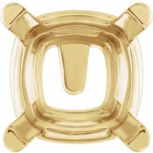 Settings 14K Yellow 6.5x6.5 mm Cushion 4-Prong Earring Setting