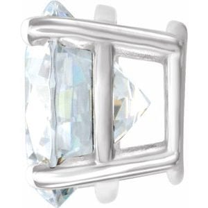 Settings Sterling Silver 7.5 mm Round 4-Prong Earring Setting