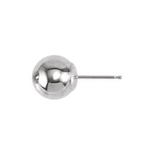 Earrings 14K White 8 mm Ball Earring