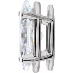 Settings 14K White 12x6 mm Marquise 4-Prong Lightweight Earring Setting