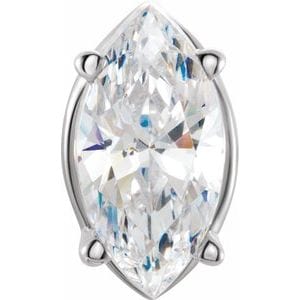 Settings 14K White 12x6 mm Marquise 4-Prong Lightweight Earring Setting