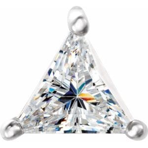 Settings 14K White 9 mm Triangle 3-Prong Basket Setting