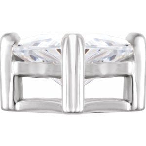 Settings 14K White 9 mm Triangle 3-Prong Basket Setting