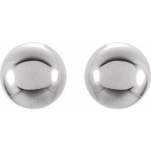 Earrings 14K White 4 mm Ball Stud Earrings