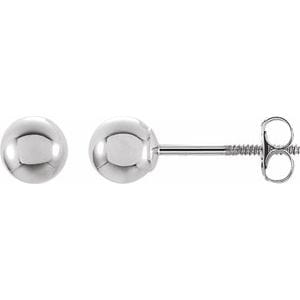 Earrings 14K White 4 mm Ball Stud Earrings