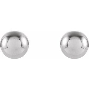 Earrings 14K White 5 mm Ball Stud Earrings