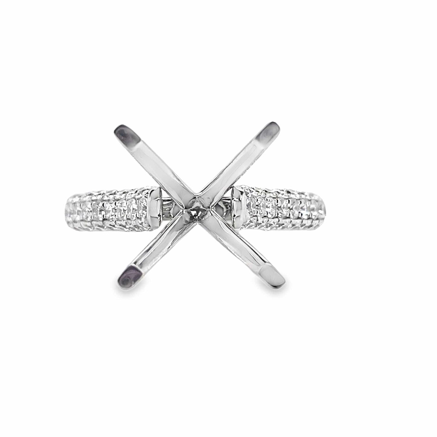 18KW 8MM PRINCESS 1.12CTW NAT RBC DIAMOND MICRO PAVE RING