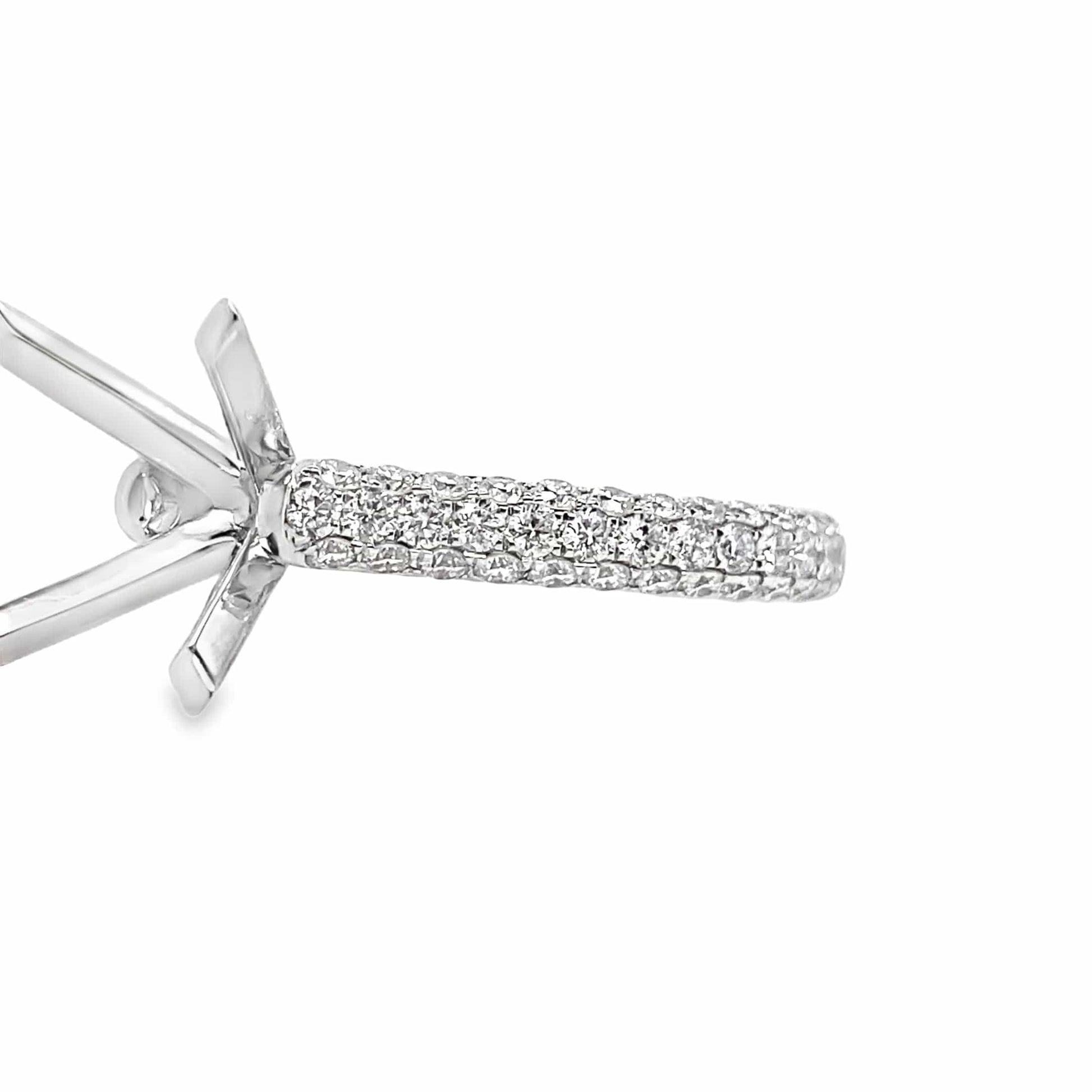 18KW 8MM PRINCESS 1.12CTW NAT RBC DIAMOND MICRO PAVE RING