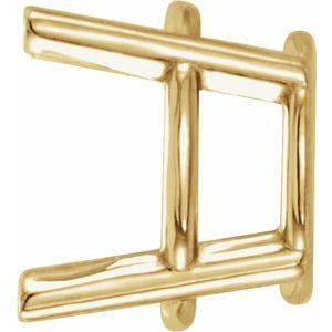 Settings 14K Yellow 7.5 mm Round 4-Prong Earring Setting