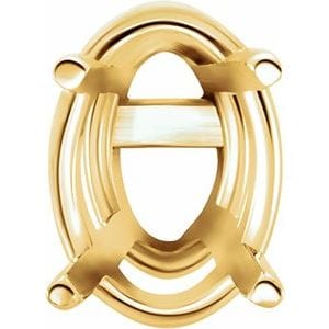 Settings 14K Yellow 12x10 mm Oval 4-Prong Lightweight Earring Setting