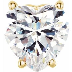 Settings 14K Yellow 5 mm  Heart 4-Prong Earring Setting