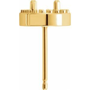 Earrings 14K Yellow 4.5 mm Round Halo-Style Earring Mounting