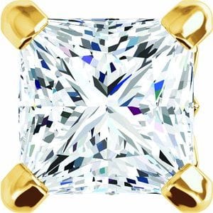 Settings 14K Yellow 6 mm Square V-Prong Fleur-de-Lis Earring Setting