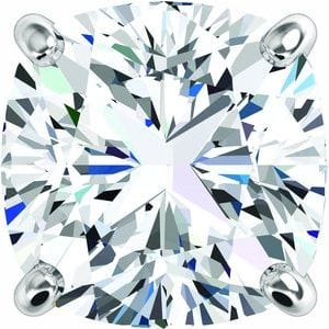 Settings 14K White 5x5 mm Cushion 4-Prong Fleur-de-Lis Earring Setting