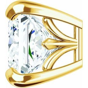 Settings 14K Yellow 6 mm Square V-Prong Fleur-de-Lis Earring Setting
