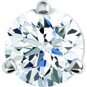 Settings 14K White 4 mm Round 3-Prong Earring Setting
