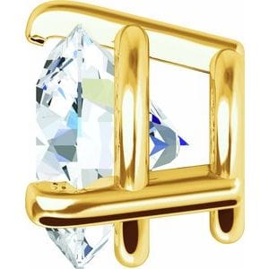 Settings 14K Yellow 5 mm Round 3-Prong Earring Setting