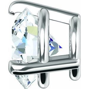 Settings 14K White 4 mm Round 3-Prong Earring Setting