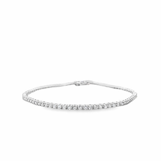 14KW 2.85CTW NATURAL RBC DIAMOND ACCENT D-E/VS TENNIS BRACELET