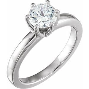 Rings 14K White 5.8 mm Round Tall 6-Prong Solstice Solitaire® Ring Mounting