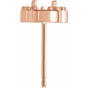 Earrings 14K Rose 5.2 mm Round Halo-Style Earring Mounting