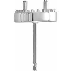 Earrings 14K White 4.5 mm Round Halo-Style Earring Mounting