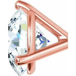 Settings 14K Rose 5 mm Round 3-Prong Cocktail-Style Earring Setting