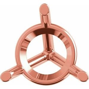 Settings 14K Rose 5 mm Round 3-Prong Cocktail-Style Earring Setting